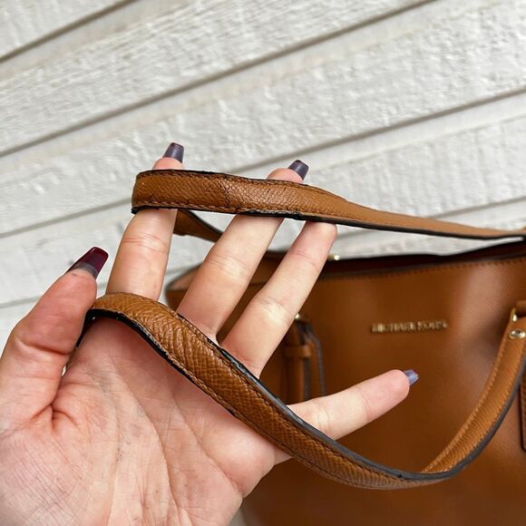 MICHAEL KORS Acorn Leather Voyager Laptop Jet Set Tote Shoulder Bag Traveller - Picture 2 of 11